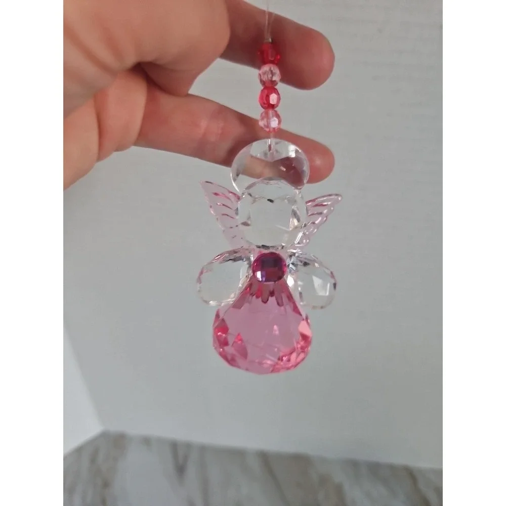 Angel of Love Acrylic Pink Crystal Ornament Sun-catcher  Sympathy  3